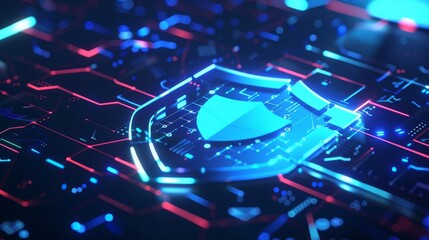 abstract cyber security shield technology background