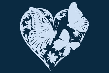 Cricut Floral Heart Butterfly
