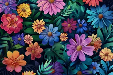 Foto op Canvas Colorful flowers for background © grey