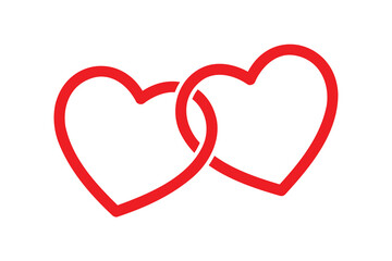 linked hearts vector design element