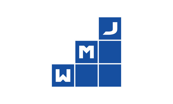 WMJ initial letter financial logo design vector template. economics, growth, meter, range, profit, loan, graph, finance, benefits, economic, increase, arrow up, grade, grew up, topper, company, scale