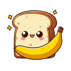 kawaii graphics tasty healthy banana bread