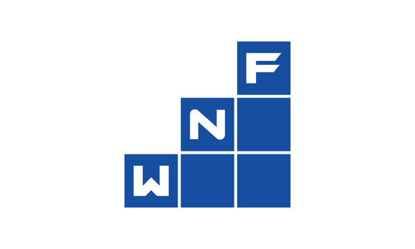 WNF initial letter financial logo design vector template. economics, growth, meter, range, profit, loan, graph, finance, benefits, economic, increase, arrow up, grade, grew up, topper, company, scale