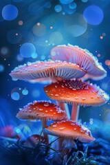Fototapeta na wymiar Closeup of colorful mushrooms