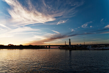 Fototapeta premium Sunset over Sakai Port (堺旧港) in Osaka, Japan