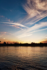 Fototapeta premium Sunset over Sakai Port (堺旧港) in Osaka, Japan