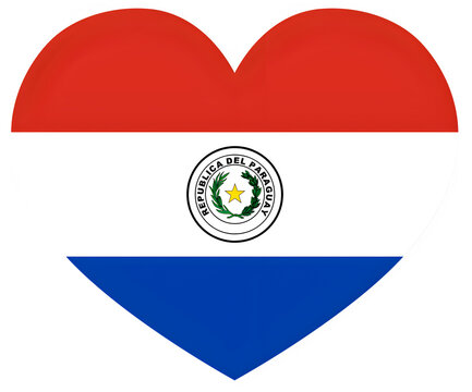 Heart Shaped Paraguay Flag