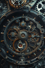 Closeup of inner mechanism in a watch