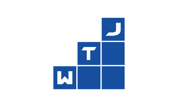 WTJ initial letter financial logo design vector template. economics, growth, meter, range, profit, loan, graph, finance, benefits, economic, increase, arrow up, grade, grew up, topper, company, scale
