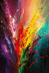 Splashing colorful painting style