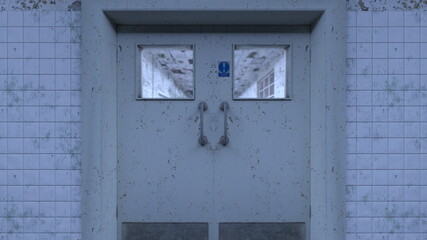 廃墟の荒れた室内
3DCGレンダリング