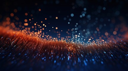 Abstract background representing data particles in a technological environment, each particle...