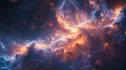 A celestial watercolor painting of a nebula in the vast cosmos - obrazy, fototapety, plakaty