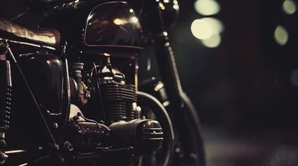 Fototapeten wallpaper cafe racer motocycle dark © sania