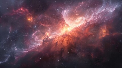 A cosmic eruption creating a cloud of water in the galactic sky - obrazy, fototapety, plakaty