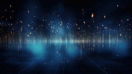 Abstract background representing data particles in a technological environment, each particle conveying a unique piece of information - obrazy, fototapety, plakaty