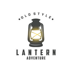 Lantern Logo Design Street Lamp Old Classic Vintage Minimalist Illustration Template