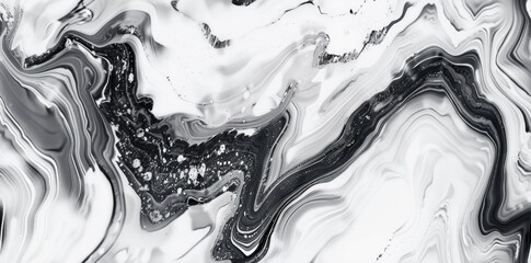 Marble Fusion: Seamless fusion of black, white, and gray marble patterns.