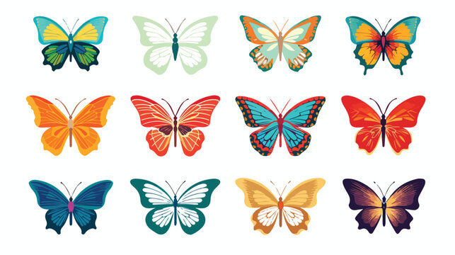 A geometric pattern of butterflies with wings