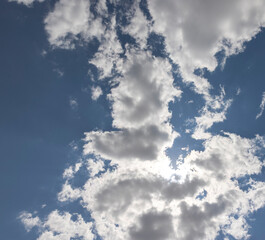 clouds illuminated by sunlight in the sky