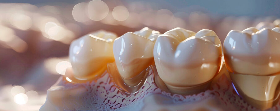 Close-up revealing a tooth gap, highlighting dental issues like missing teeth, emphasizing the importance of dental care and oral hygiene. Banner. Copy space.