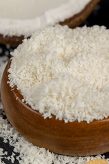 dry white coconut chips for adding to desserts