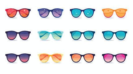 A geometric pattern of sunglasses in different shape