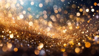 golden glitter vintage lights background. gold and black. de-focused