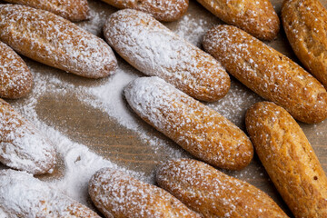 delicious sweet cookies with sugar on the table