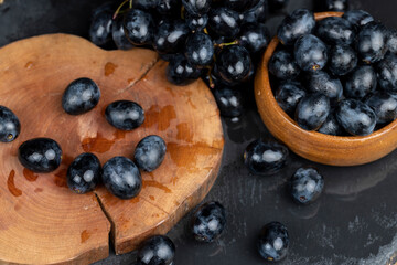 sweet ripe grapes on the table