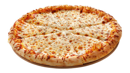 Four Cheese Pizza isolated on transparent png background. Generative ai 