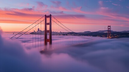 Fototapeta na wymiar golden gate bridge in fog