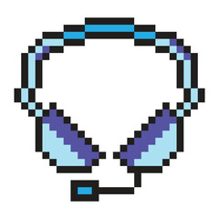 Headphone with pixel art style