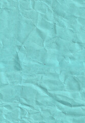 Seamless crumpled dark light blue craft paper texture. Old scrapbook paperboard. Vertical portrait orientation.