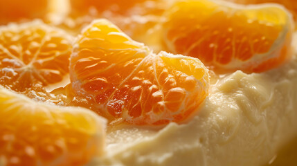 Detailed close-up image of grapefruit revealing its flesh.