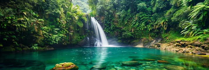 Foto op Plexiglas waterfall in the forest © Lemar