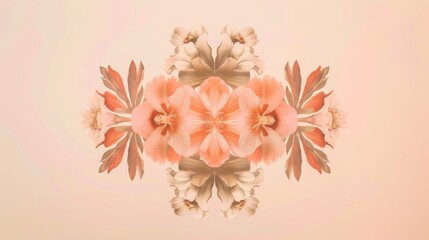 Soft Sunset Symmetry: Floral Geometry Stock Photo