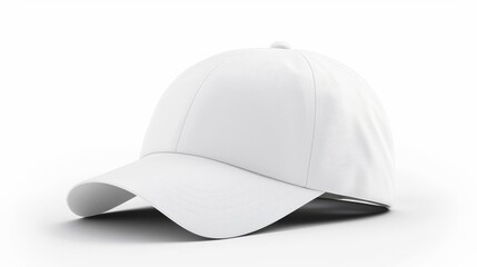 White baseball cap mockup isolated on plain white background for versatile design showcase