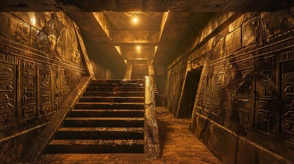 Inside of a pyramid chamber - obrazy, fototapety, plakaty