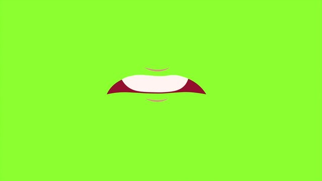 Cartoon Character Mouth Lip Sync On Green Screen 2D Animation