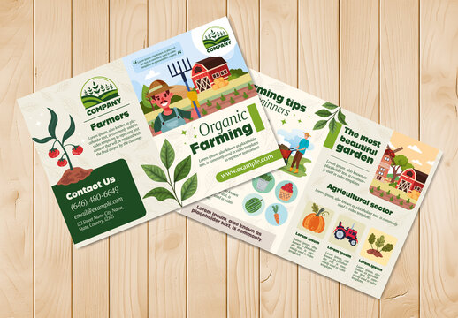 Green And Beige Farmer Brochure