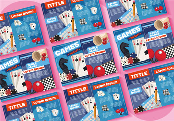 Blue and Orange Table Games Brochure