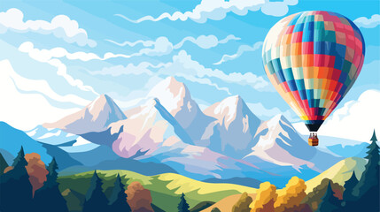 A hot air balloon ride over a stunning mountain lan