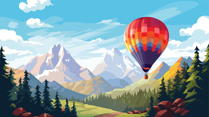 A hot air balloon ride over a stunning mountain lan