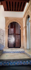 An inside look at the Palais des Rais with its various old pavilions and corridors in Algiers....