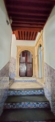 An inside look at the Palais des Rais with its various old pavilions and corridors in Algiers....