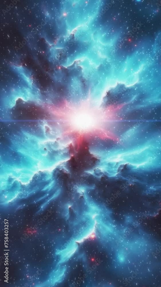 Wall mural cosmic vertical background of a beautiful galaxy.