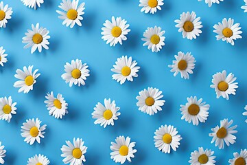 daisies seamless pattern background. Generative AI