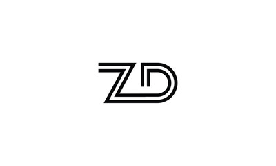 ZD, DZ, Z, D, Abstract Letters Logo monogram