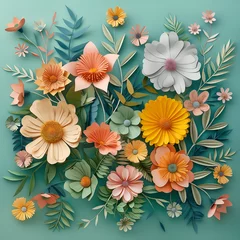 Wandaufkleber background with flowers © saeed